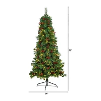 Nearly Natural Flat Back Faux Foot Pre-Lit Pine Christmas Tree