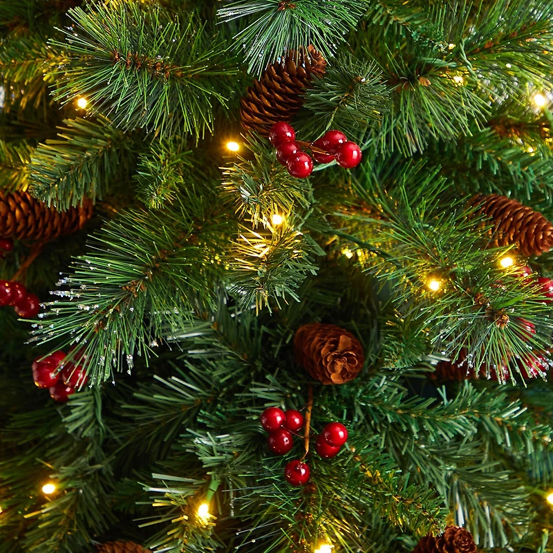 Nearly Natural Flat Back Faux Foot Pre-Lit Pine Christmas Tree