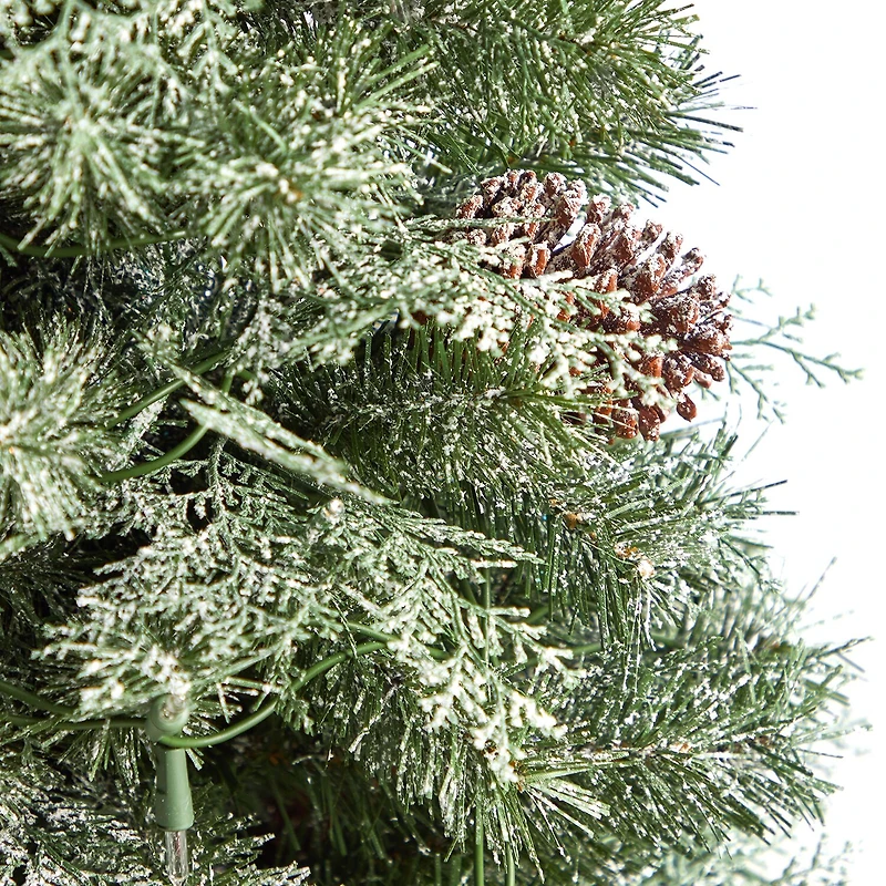 Nearly Natural Faux 4 Foot Pre-Lit Pine Christmas Tree