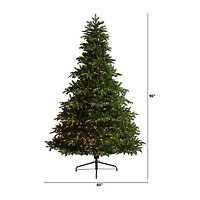 Nearly Natural Faux 8 Foot Pre-Lit Spruce Christmas Tree