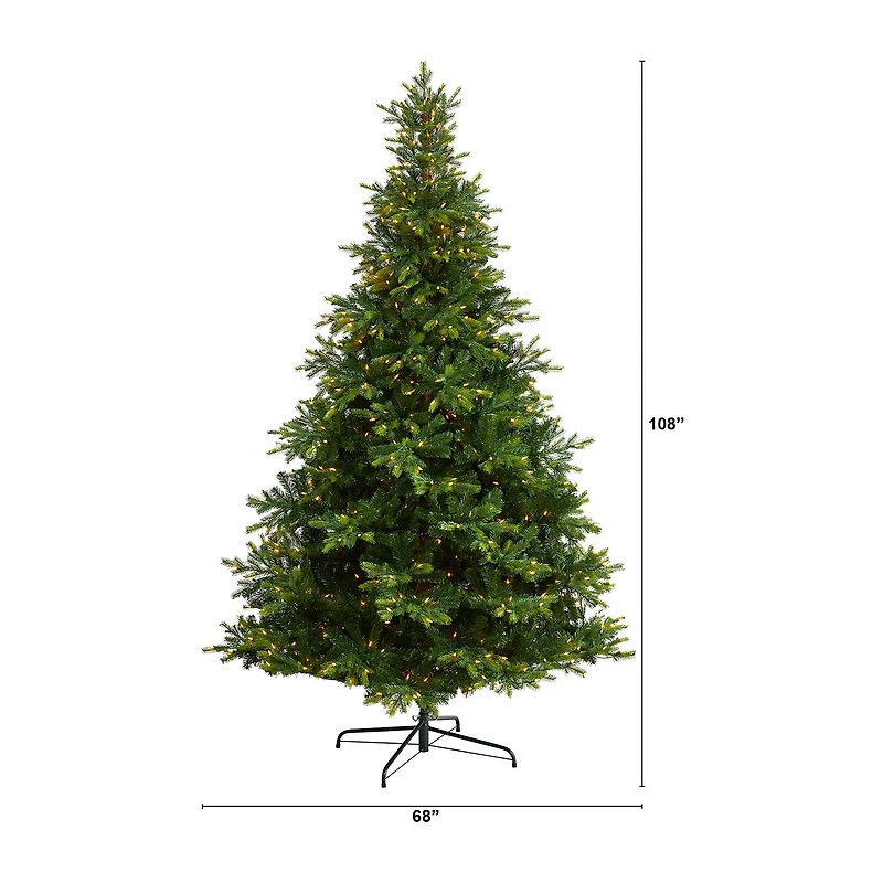 Nearly Natural Faux 9 Foot Pre-Lit Spruce Christmas Tree