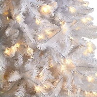 Nearly Natural Slim White Faux Foot Pre-Lit Christmas Tree
