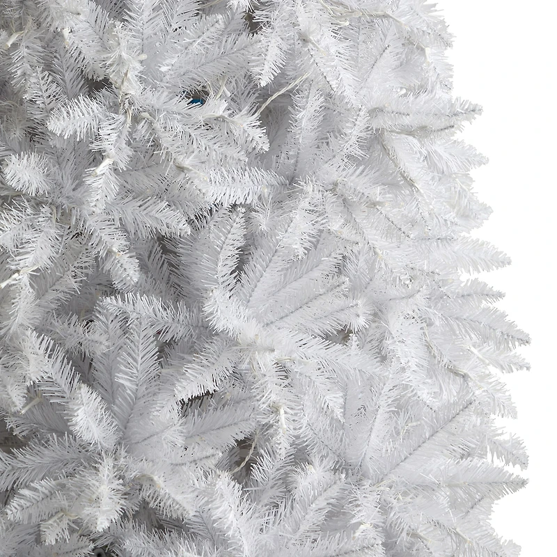 Nearly Natural Slim White Faux 12 Foot Pre-Lit Christmas Tree