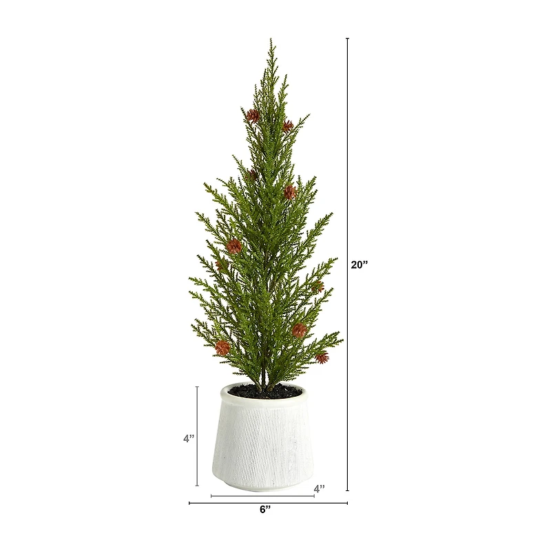 Nearly Natural Faux In Planter 2 Foot Cedar Christmas Tree
