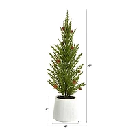 Nearly Natural Faux In Planter 2 Foot Cedar Christmas Tree