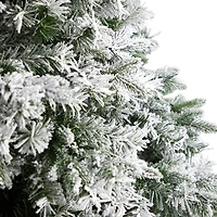 Nearly Natural Flocked Mixed Faux 10 Foot Pre-Lit Pine Christmas Tree