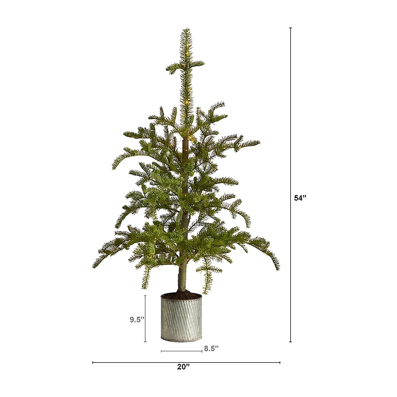 Nearly Natural Pre Faux 4 1/2 Foot Pre-Lit Pine Christmas Tree