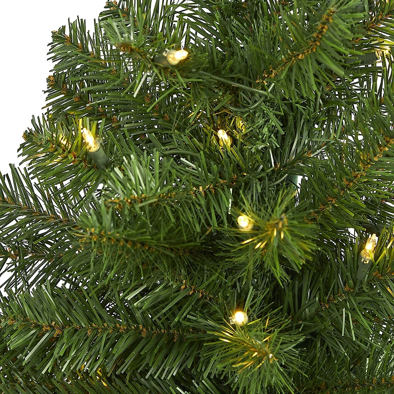 Nearly Natural Faux Douglas 4 Foot Pre-Lit Fir Christmas Tree