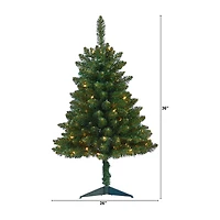 Nearly Natural Faux 3 Foot Pre-Lit Spruce Christmas Tree