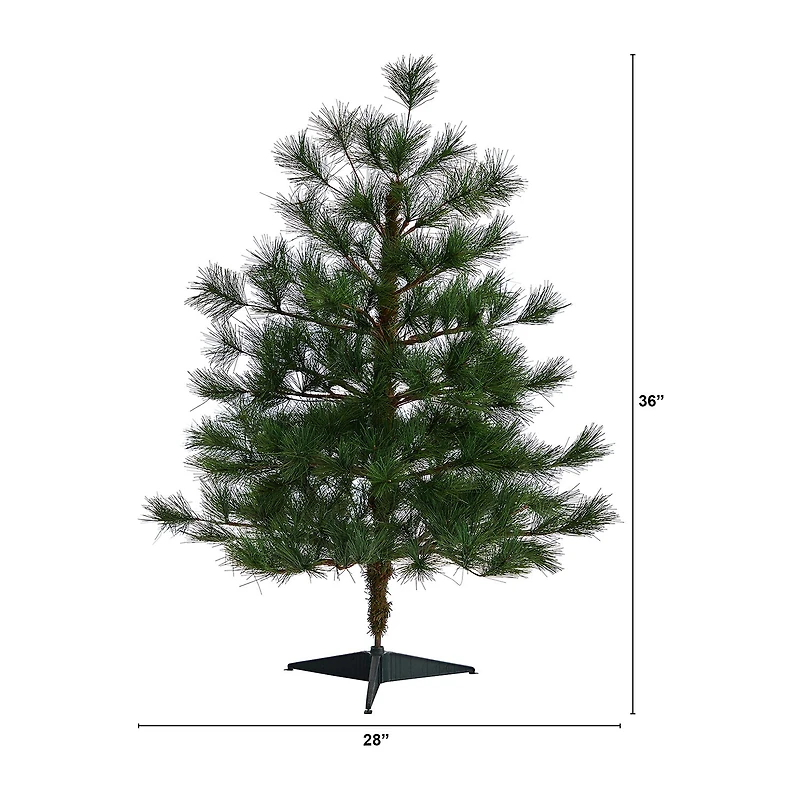 Nearly Natural Faux 3 Foot Pine Christmas Tree