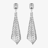 Bijoux Bar Silver Tone Womens Glass Hypoallergenic Drop Earrings