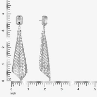 Bijoux Bar Silver Tone Womens Glass Hypoallergenic Drop Earrings