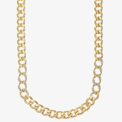 Bijoux Bar Gold Tone Womens 18 Inch Link Chain Necklace