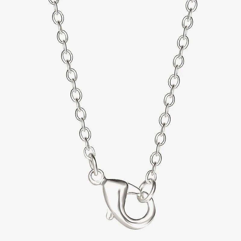 Hello Kitty Womens Crystal Pure Silver Over Brass Bow 18 Inch Pendant Necklace