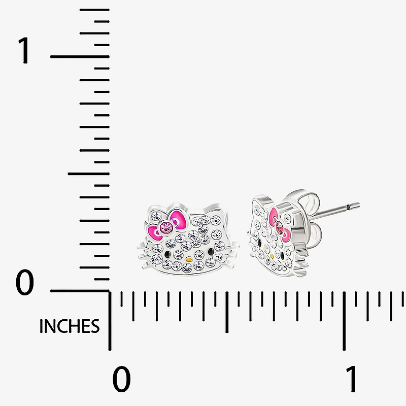 Crystal 8.6mm Bow Hello Kitty Stud Earrings
