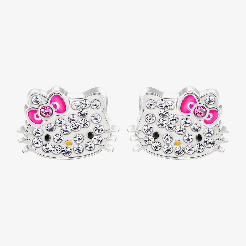 Crystal 8.6mm Bow Hello Kitty Stud Earrings
