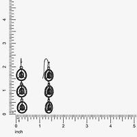 Mixit Womens Black Drop Earrings