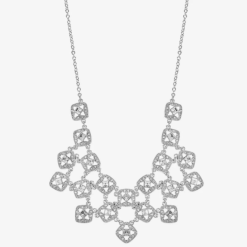 Monet Jewelry Timeless Silver Tone Womens 18 Inch Statement Necklace