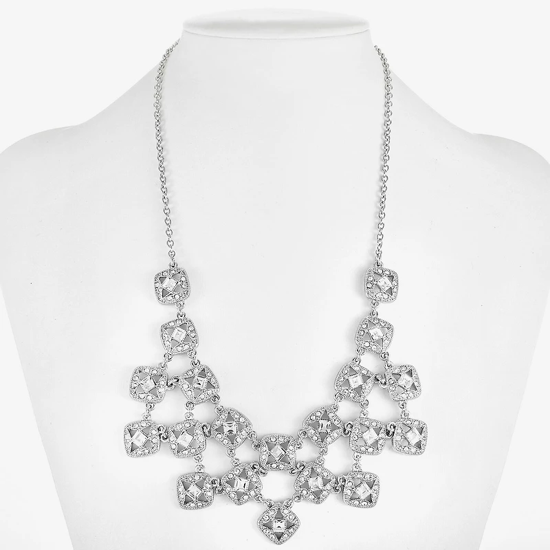 Monet Jewelry Timeless Silver Tone Womens 18 Inch Statement Necklace