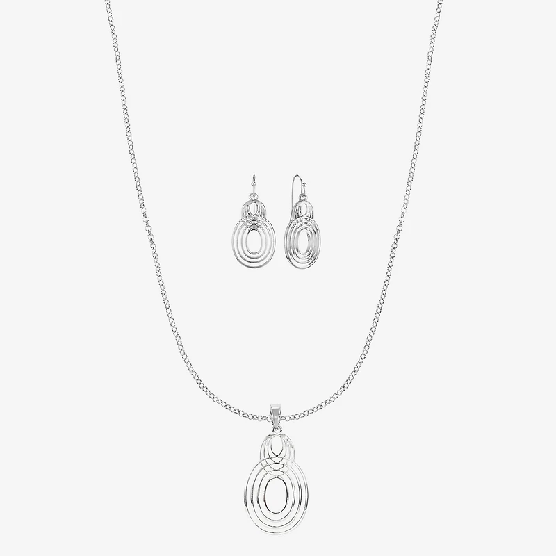 Liz Claiborne Open Work Pendant Necklace And Drop Earring Womens 2-pc. Jewelry Set