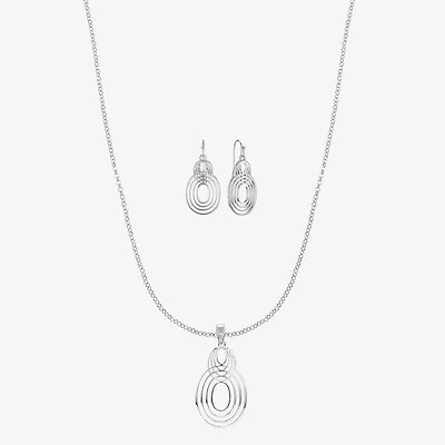 Liz Claiborne Open Work Pendant Necklace And Drop Earring Womens 2-pc. Jewelry Set