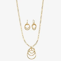 Liz Claiborne Pendant Necklace And Drop Earring Womens Round 2-pc. Jewelry Set