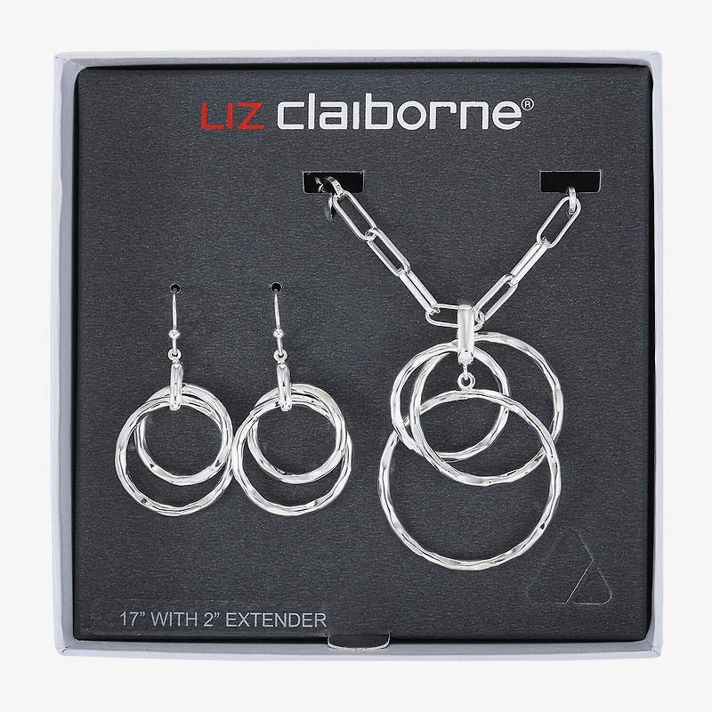 Liz Claiborne Pendant Necklace And Drop Earring Womens Round 2-pc. Jewelry Set