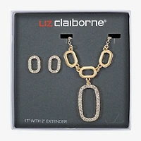 Liz Claiborne Y Necklace And Stud Earring Womens Glass Hypoallergenic 2-pc. Jewelry Set
