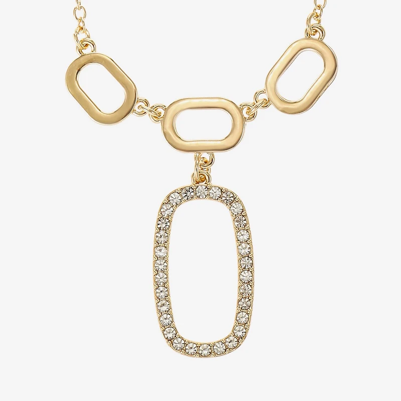 Liz Claiborne Y Necklace And Stud Earring Womens Glass Hypoallergenic 2-pc. Jewelry Set