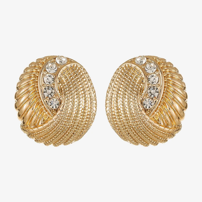 Monet Jewelry Gold Tone Spiral Glass 21mm Stud Earrings