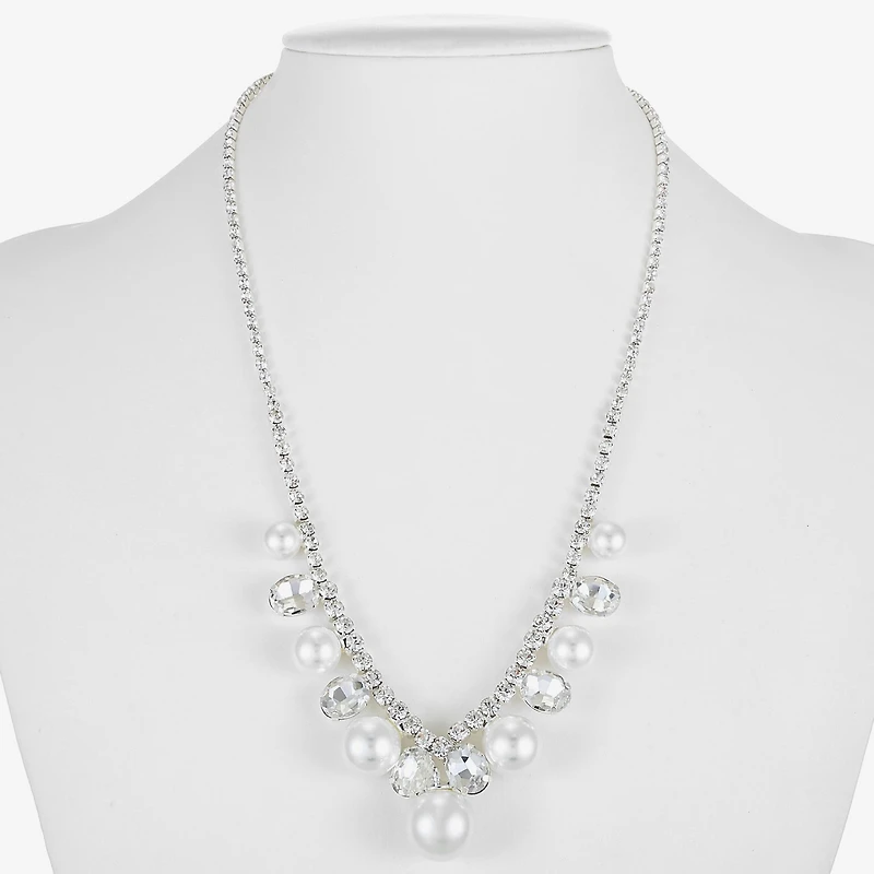 Monet Jewelry Timeless Silver Tone Womens 17 Inch Collar Necklace
