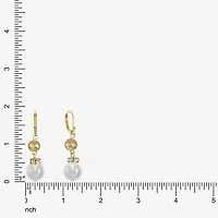 Monet Jewelry Womens Glass Simulated Pearl Round Drop Earrings