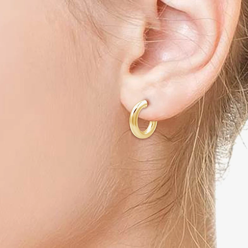 Yes, Please! Womens Lab Created White Sapphire 14K Gold Over Silver Sterling Silver Round 2 Pair Earring Set