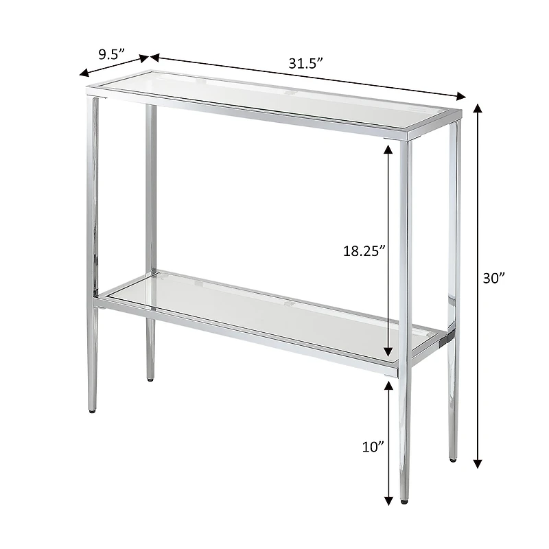 Convenience Concepts Nadia Glass Top Metal Console Table