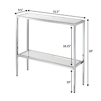 Convenience Concepts Nadia Glass Top Metal Console Table