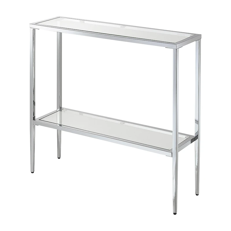 Convenience Concepts Nadia Glass Top Metal Console Table
