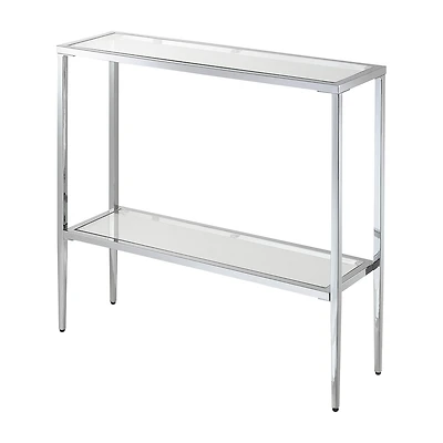 Convenience Concepts Nadia Glass Top Metal Console Table