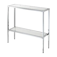 Convenience Concepts Nadia Glass Top Metal Console Table