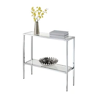 Convenience Concepts Nadia Glass Top Metal Console Table