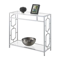 Convenience Concepts Omega Glass Top Metal Console Table