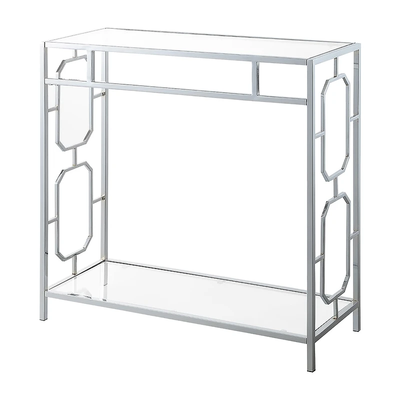 Convenience Concepts Omega Glass Top Metal Console Table