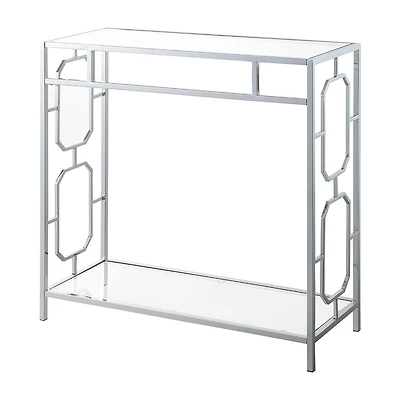 Convenience Concepts Omega Glass Top Metal Console Table