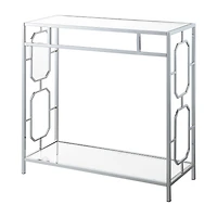 Convenience Concepts Omega Glass Top Metal Console Table