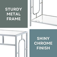 Convenience Concepts Omega Glass Top Metal Console Table