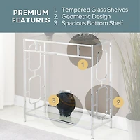 Convenience Concepts Omega Glass Top Metal Console Table