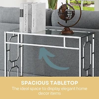 Convenience Concepts Omega Glass Top Metal Console Table