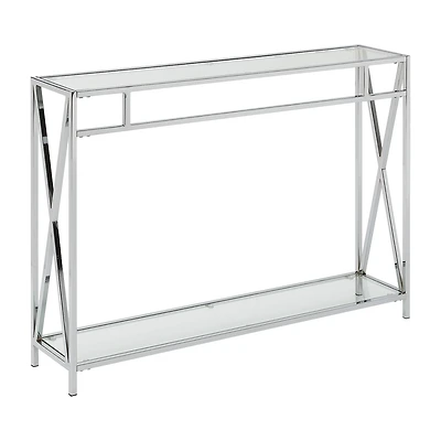 Convenience Concepts Oxford Glass Top Metal Console Table
