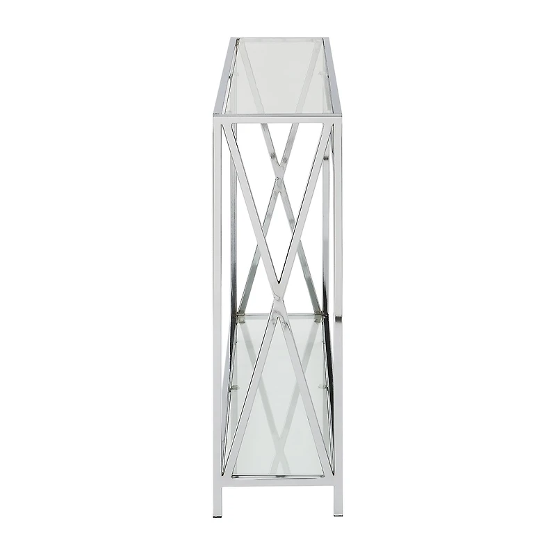 Convenience Concepts Oxford Glass Top Metal Console Table