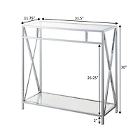 Convenience Concepts Oxford Glass Top Metal Console Table