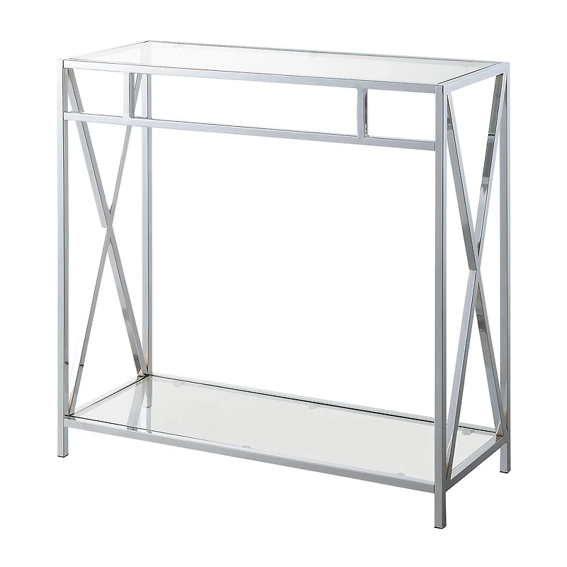 Convenience Concepts Oxford Glass Top Metal Console Table